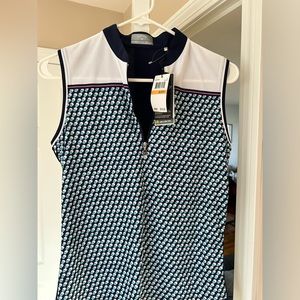 Callaway quarter zip sleeveless golf polo shirt